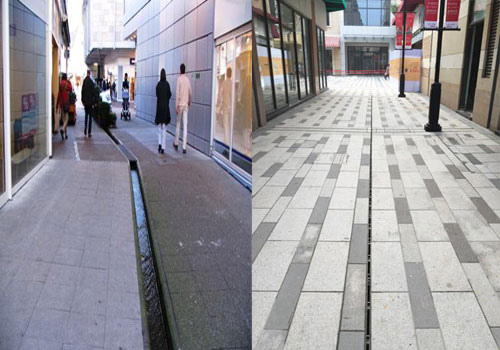 线性排水沟明沟与暗沟对比效果图